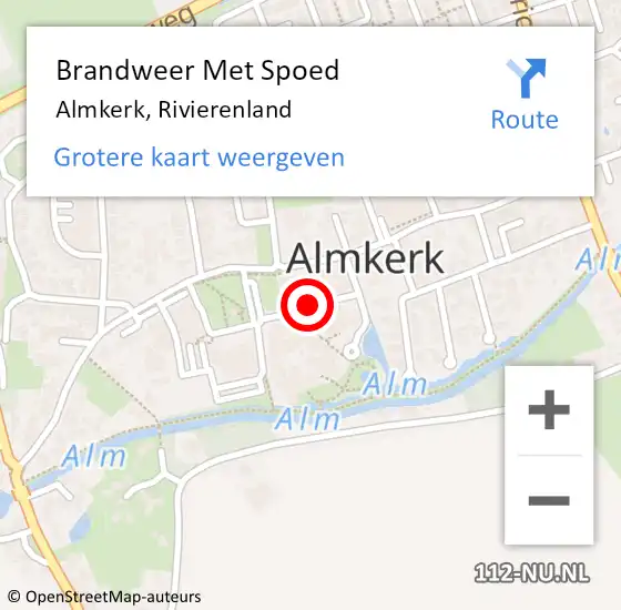 Locatie op kaart van de 112 melding: Brandweer Met Spoed Naar Almkerk, Rivierenland op 31 december 2020 18:16