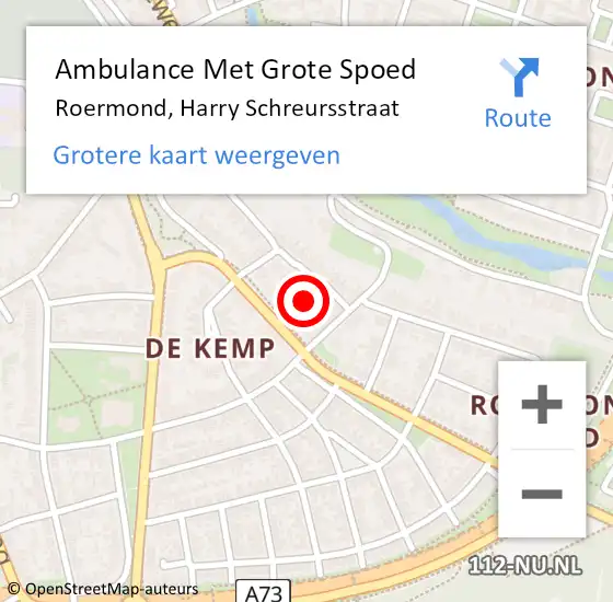 Locatie op kaart van de 112 melding: Ambulance Met Grote Spoed Naar Roermond, Harry Schreursstraat op 31 december 2020 18:17