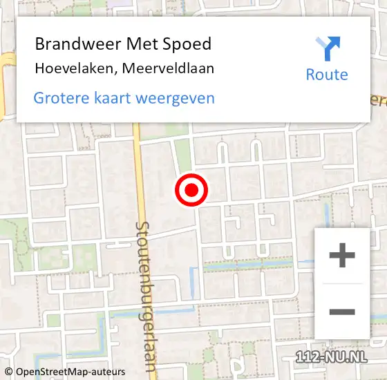 Locatie op kaart van de 112 melding: Brandweer Met Spoed Naar Hoevelaken, Meerveldlaan op 31 december 2020 18:30