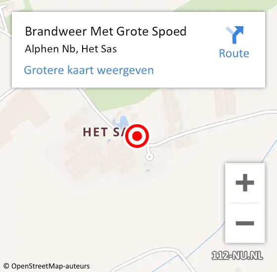 Locatie op kaart van de 112 melding: Brandweer Met Grote Spoed Naar Alphen Nb, Het Sas op 31 december 2020 18:58