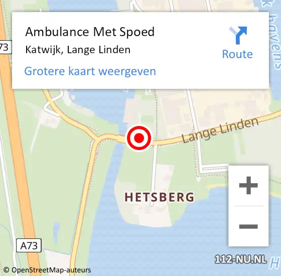 Locatie op kaart van de 112 melding: Ambulance Met Spoed Naar Katwijk, Lange Linden op 8 september 2013 11:03