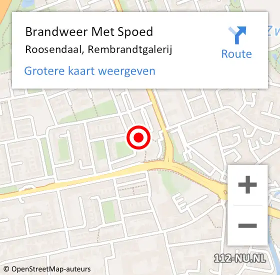 Locatie op kaart van de 112 melding: Brandweer Met Spoed Naar Roosendaal, Rembrandtgalerij op 31 december 2020 20:20