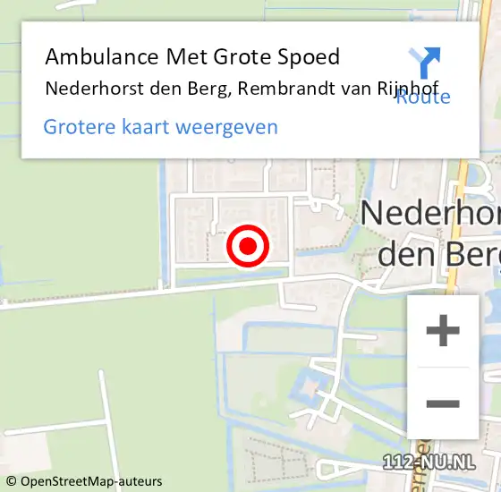 Locatie op kaart van de 112 melding: Ambulance Met Grote Spoed Naar Nederhorst den Berg, Rembrandt van Rijnhof op 31 december 2020 20:28