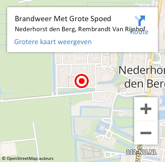 Locatie op kaart van de 112 melding: Brandweer Met Grote Spoed Naar Nederhorst den Berg, Rembrandt Van Rijnhof op 31 december 2020 20:29