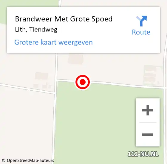 Locatie op kaart van de 112 melding: Brandweer Met Grote Spoed Naar Lith, Tiendweg op 31 december 2020 20:36