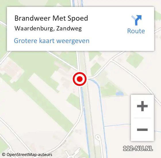 Locatie op kaart van de 112 melding: Brandweer Met Spoed Naar Waardenburg, Zandweg op 31 december 2020 20:43