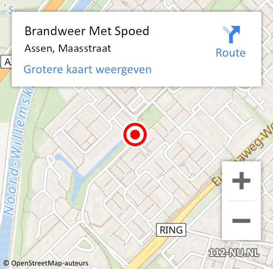 Locatie op kaart van de 112 melding: Brandweer Met Spoed Naar Assen, Maasstraat op 31 december 2020 20:43