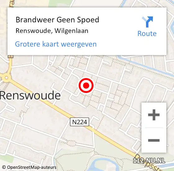 Locatie op kaart van de 112 melding: Brandweer Geen Spoed Naar Renswoude, Wilgenlaan op 31 december 2020 20:49