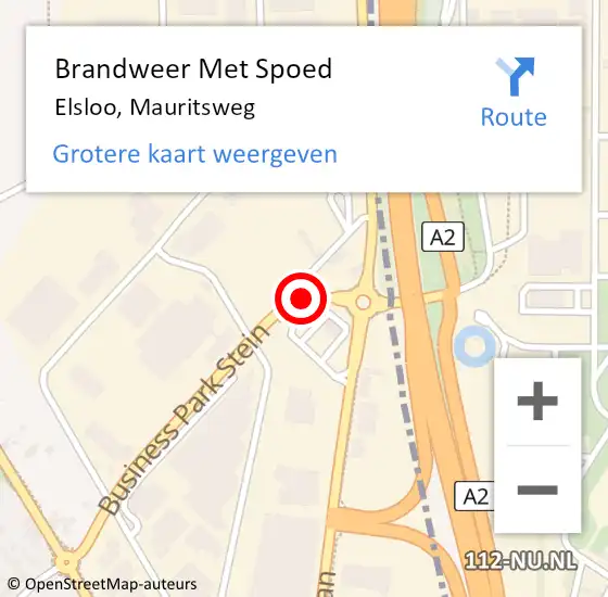 Locatie op kaart van de 112 melding: Brandweer Met Spoed Naar Elsloo, Mauritsweg op 31 december 2020 21:20