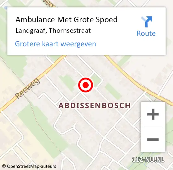 Locatie op kaart van de 112 melding: Ambulance Met Grote Spoed Naar Landgraaf, Thornsestraat op 29 mei 2014 09:29