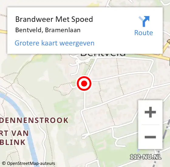 Locatie op kaart van de 112 melding: Brandweer Met Spoed Naar Bentveld, Bramenlaan op 31 december 2020 22:45