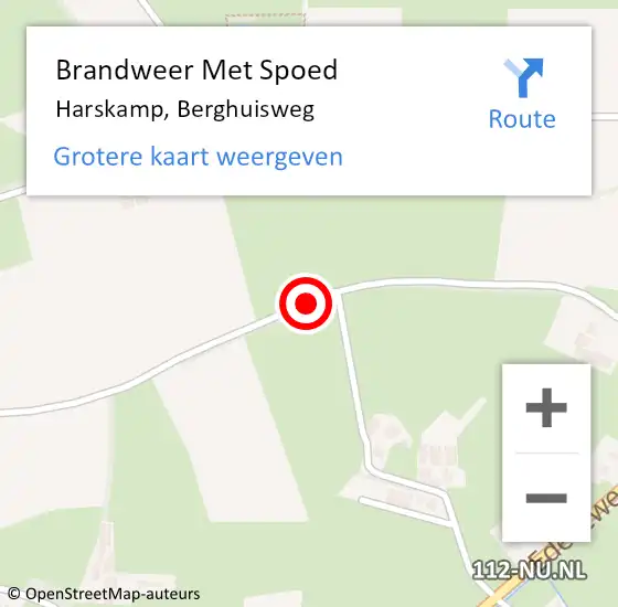 Locatie op kaart van de 112 melding: Brandweer Met Spoed Naar Harskamp, Berghuisweg op 31 december 2020 22:49