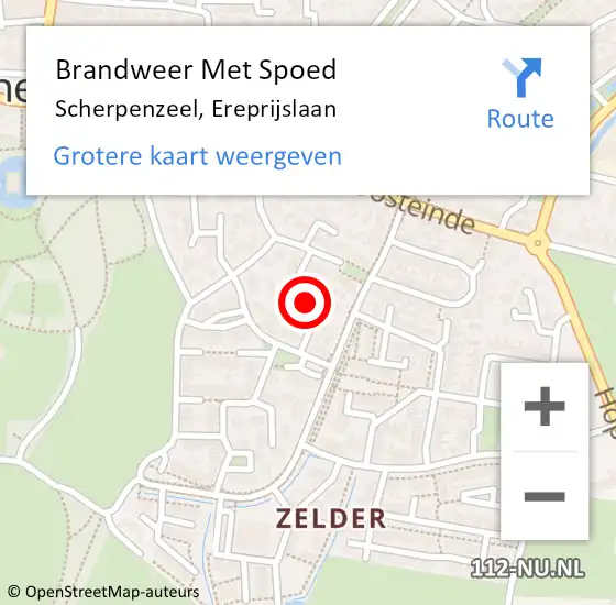 Locatie op kaart van de 112 melding: Brandweer Met Spoed Naar Scherpenzeel, Ereprijslaan op 31 december 2020 22:50