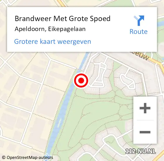 Locatie op kaart van de 112 melding: Brandweer Met Grote Spoed Naar Apeldoorn, Eikepagelaan op 31 december 2020 22:58