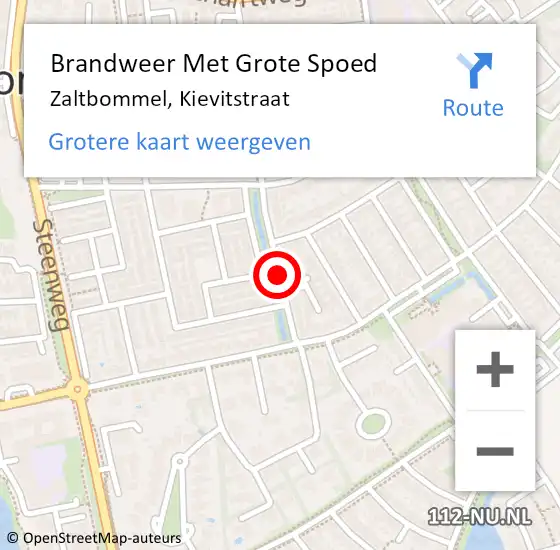 Locatie op kaart van de 112 melding: Brandweer Met Grote Spoed Naar Zaltbommel, Kievitstraat op 31 december 2020 23:04