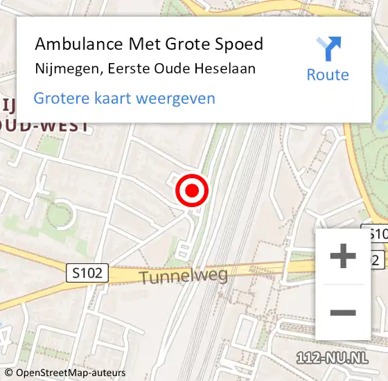 Locatie op kaart van de 112 melding: Ambulance Met Grote Spoed Naar Nijmegen, Eerste Oude Heselaan op 31 december 2020 23:05