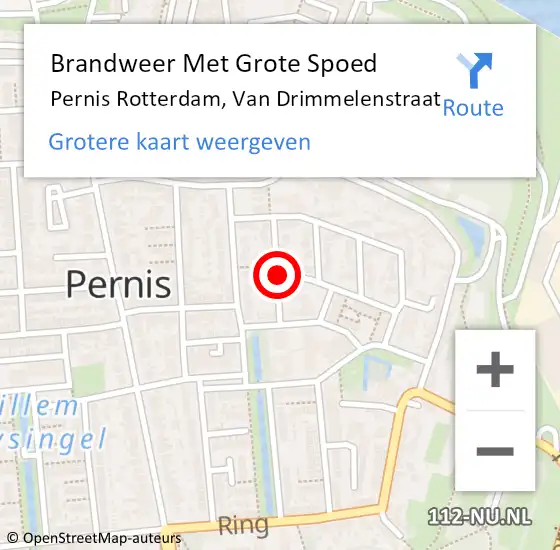 Locatie op kaart van de 112 melding: Brandweer Met Grote Spoed Naar Pernis Rotterdam, Van Drimmelenstraat op 31 december 2020 23:17