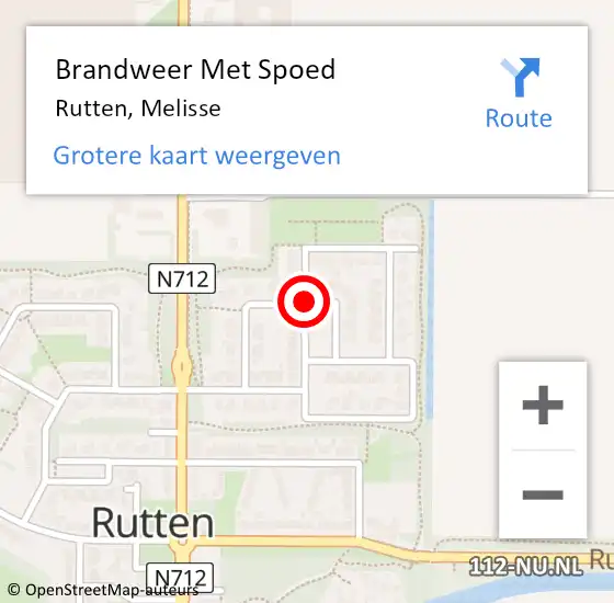 Locatie op kaart van de 112 melding: Brandweer Met Spoed Naar Rutten, Melisse op 31 december 2020 23:31