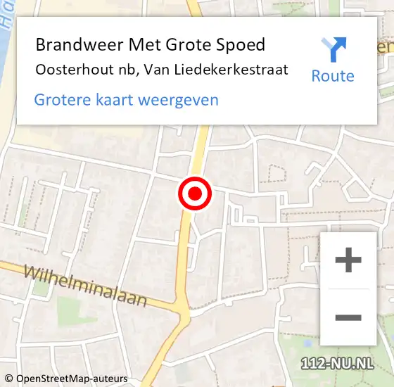Locatie op kaart van de 112 melding: Brandweer Met Grote Spoed Naar Oosterhout nb, Van Liedekerkestraat op 31 december 2020 23:46