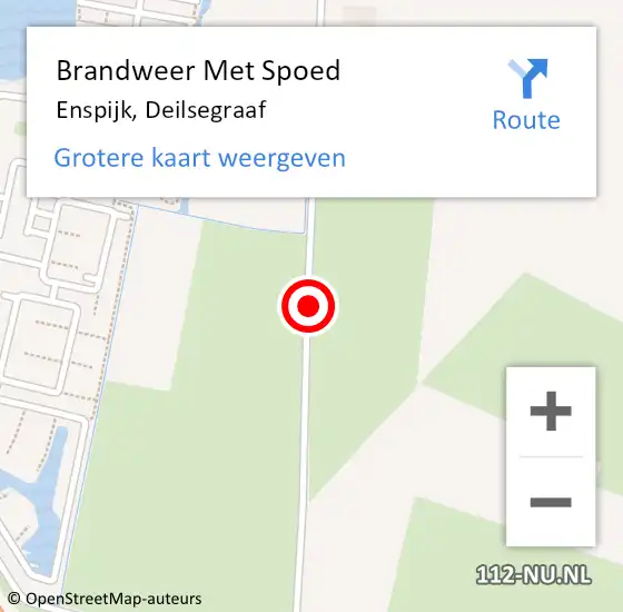 Locatie op kaart van de 112 melding: Brandweer Met Spoed Naar Enspijk, Deilsegraaf op 31 december 2020 23:50