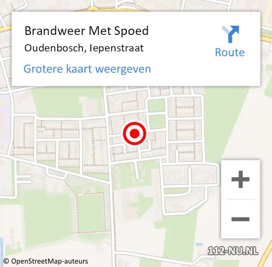 Locatie op kaart van de 112 melding: Brandweer Met Spoed Naar Oudenbosch, Iepenstraat op 31 december 2020 23:58