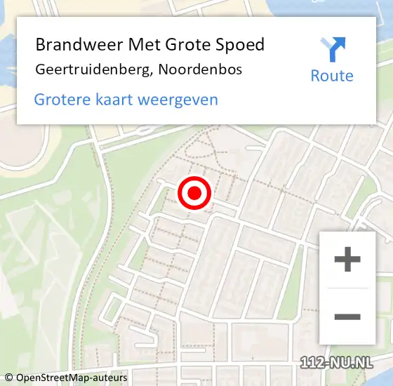 Locatie op kaart van de 112 melding: Brandweer Met Grote Spoed Naar Geertruidenberg, Noordenbos op 1 januari 2021 00:07