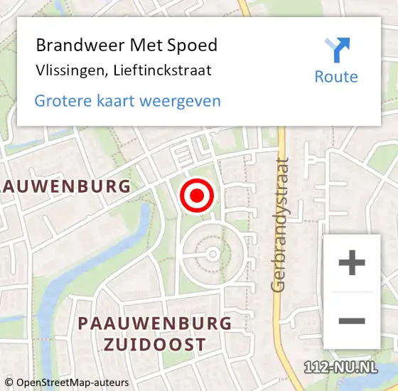 Locatie op kaart van de 112 melding: Brandweer Met Spoed Naar Vlissingen, Lieftinckstraat op 1 januari 2021 00:11