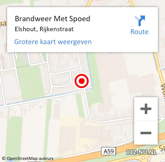 Locatie op kaart van de 112 melding: Brandweer Met Spoed Naar Elshout, Rijkenstraat op 1 januari 2021 00:24