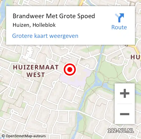 Locatie op kaart van de 112 melding: Brandweer Met Grote Spoed Naar Huizen, Holleblok op 1 januari 2021 01:02