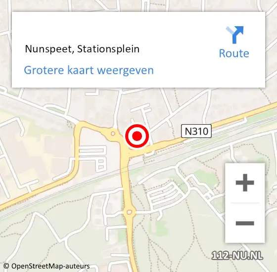 Locatie op kaart van de 112 melding:  Nunspeet, Stationsplein op 1 januari 2021 01:17