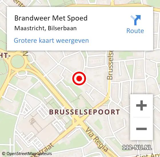 Locatie op kaart van de 112 melding: Brandweer Met Spoed Naar Maastricht, Bilserbaan op 1 januari 2021 01:44