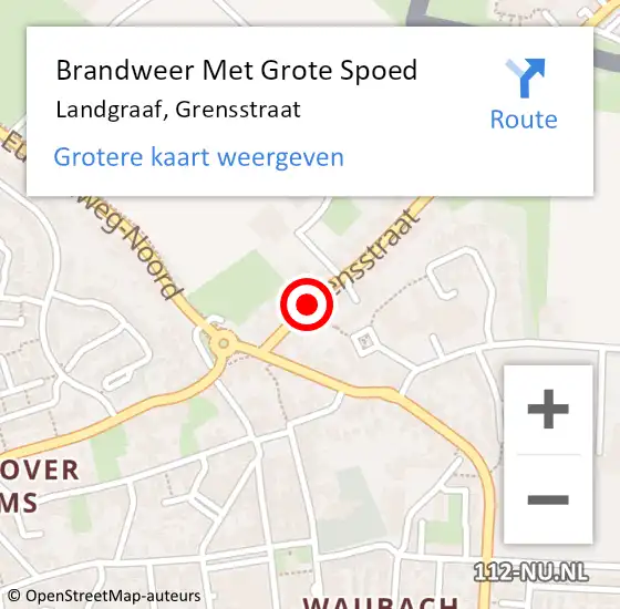 Locatie op kaart van de 112 melding: Brandweer Met Grote Spoed Naar Landgraaf, Grensstraat op 1 januari 2021 01:59