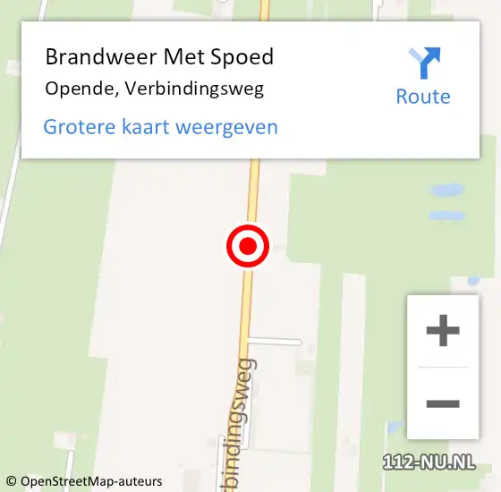 Locatie op kaart van de 112 melding: Brandweer Met Spoed Naar Opende, Verbindingsweg op 1 januari 2021 02:07