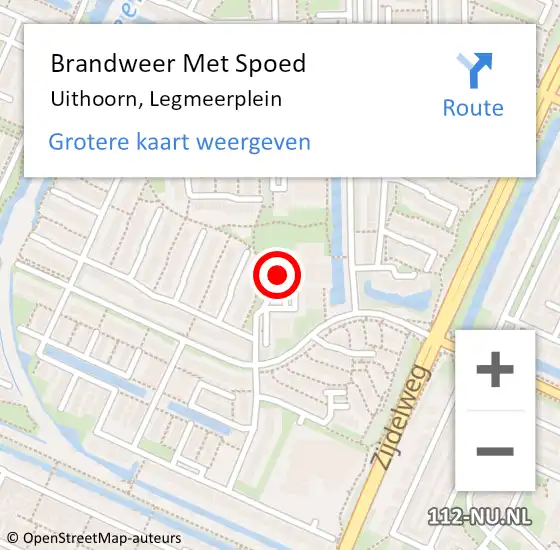 Locatie op kaart van de 112 melding: Brandweer Met Spoed Naar Uithoorn, Legmeerplein op 1 januari 2021 02:28