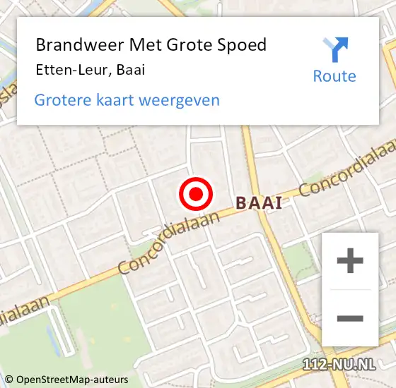 Locatie op kaart van de 112 melding: Brandweer Met Grote Spoed Naar Etten-Leur, Baai op 1 januari 2021 02:41