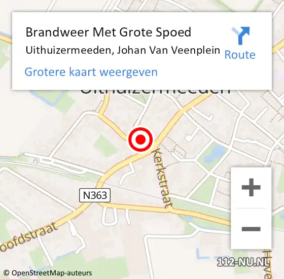 Locatie op kaart van de 112 melding: Brandweer Met Grote Spoed Naar Uithuizermeeden, Johan Van Veenplein op 1 januari 2021 03:12