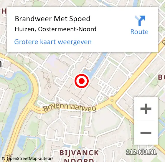 Locatie op kaart van de 112 melding: Brandweer Met Spoed Naar Huizen, Oostermeent-Noord op 1 januari 2021 03:31