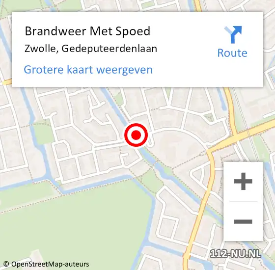 Locatie op kaart van de 112 melding: Brandweer Met Spoed Naar Zwolle, Gedeputeerdenlaan op 1 januari 2021 04:02