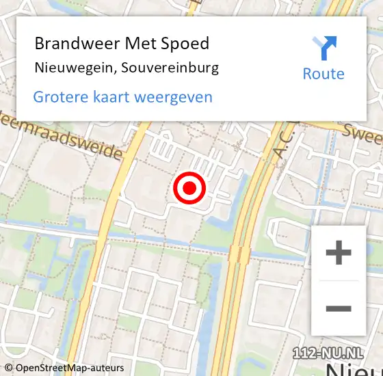 Locatie op kaart van de 112 melding: Brandweer Met Spoed Naar Nieuwegein, Souvereinburg op 1 januari 2021 05:06
