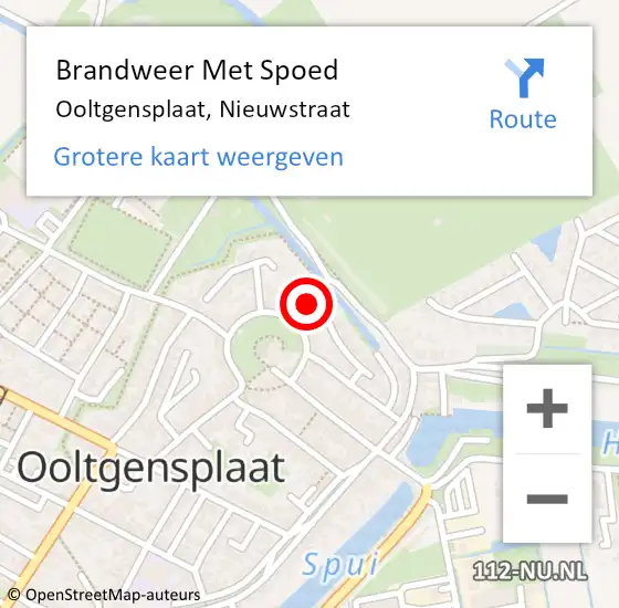 Locatie op kaart van de 112 melding: Brandweer Met Spoed Naar Ooltgensplaat, Nieuwstraat op 1 januari 2021 05:14