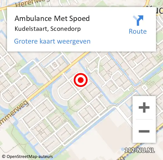 Locatie op kaart van de 112 melding: Ambulance Met Spoed Naar Kudelstaart, Sconedorp op 1 januari 2021 06:06