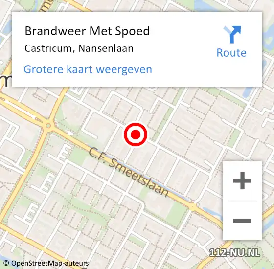 Locatie op kaart van de 112 melding: Brandweer Met Spoed Naar Castricum, Nansenlaan op 1 januari 2021 09:02