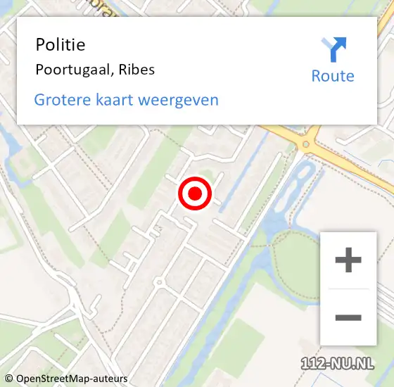 Locatie op kaart van de 112 melding: Politie Poortugaal, Ribes op 1 januari 2021 09:47