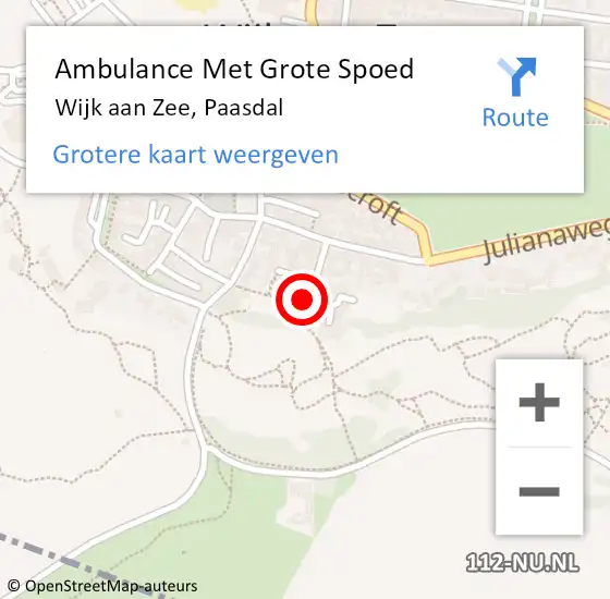 Locatie op kaart van de 112 melding: Ambulance Met Grote Spoed Naar Wijk aan Zee, Paasdal op 1 januari 2021 10:22