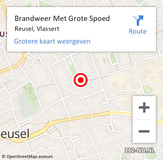 Locatie op kaart van de 112 melding: Brandweer Met Grote Spoed Naar Reusel, Vlassert op 1 januari 2021 11:51