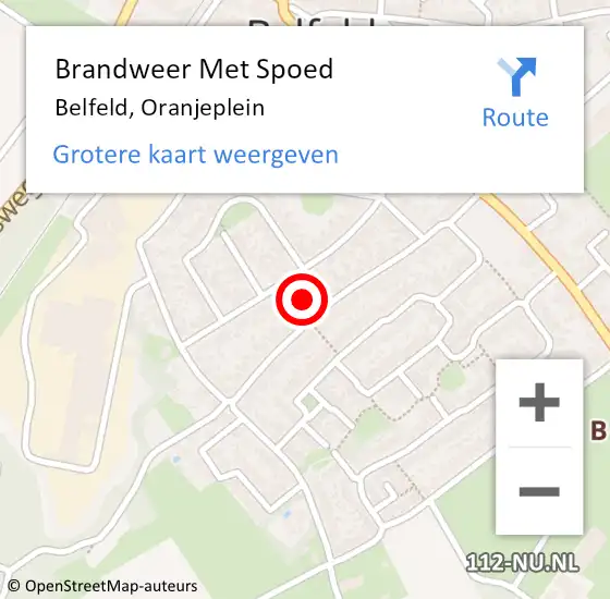 Locatie op kaart van de 112 melding: Brandweer Met Spoed Naar Belfeld, Oranjeplein op 1 januari 2021 13:47