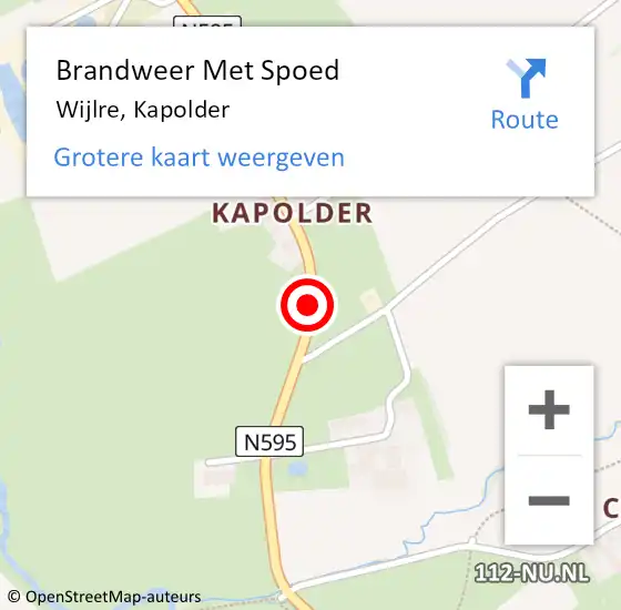 Locatie op kaart van de 112 melding: Brandweer Met Spoed Naar Wijlre, Kapolder op 1 januari 2021 14:54