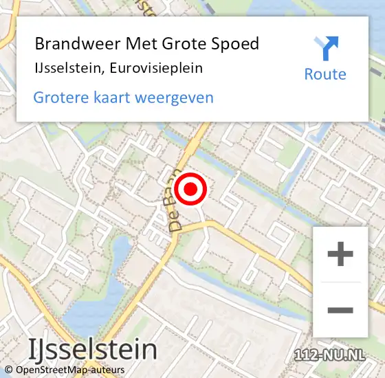 Locatie op kaart van de 112 melding: Brandweer Met Grote Spoed Naar IJsselstein, Eurovisieplein op 1 januari 2021 15:54