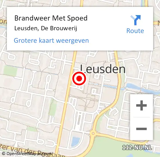 Locatie op kaart van de 112 melding: Brandweer Met Spoed Naar Leusden, De Brouwerij op 1 januari 2021 16:52