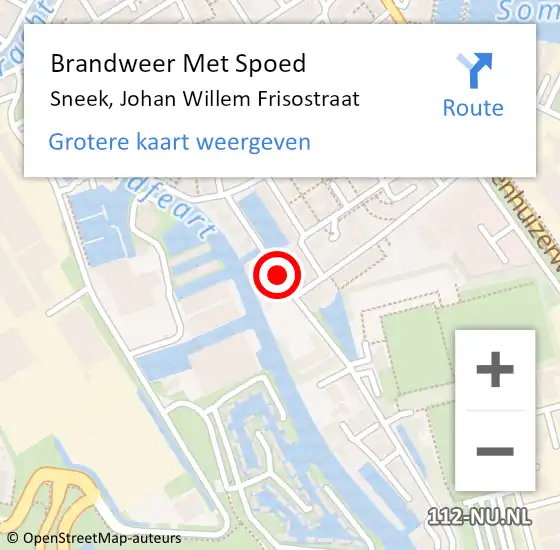 Locatie op kaart van de 112 melding: Brandweer Met Spoed Naar Sneek, Johan Willem Frisostraat op 1 januari 2021 16:54